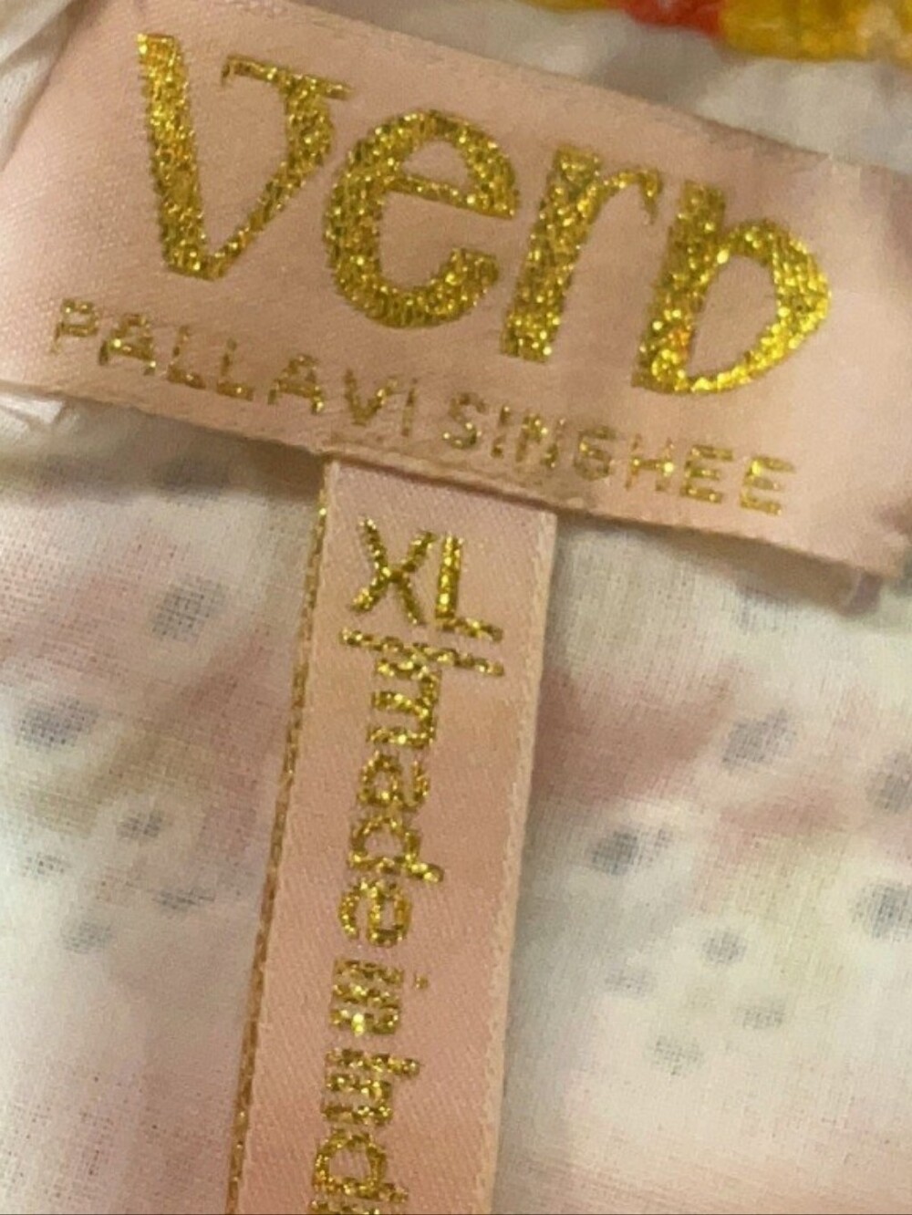 Verb By Pallavi Singhee Vibrant Floral Eyelet Flutter Sleeve Top | Size XL - Picture 6 of 8